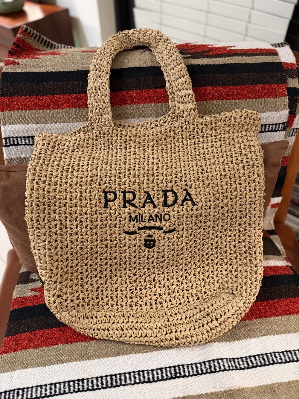 Milano Natural Straw Tote - Picture 2 of 8
